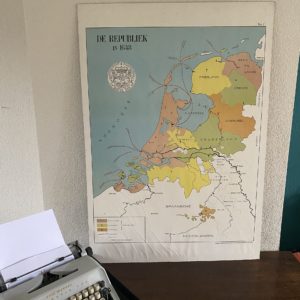 kaart de republiek in 1648 Nederland schoolkaart buitenluchtig