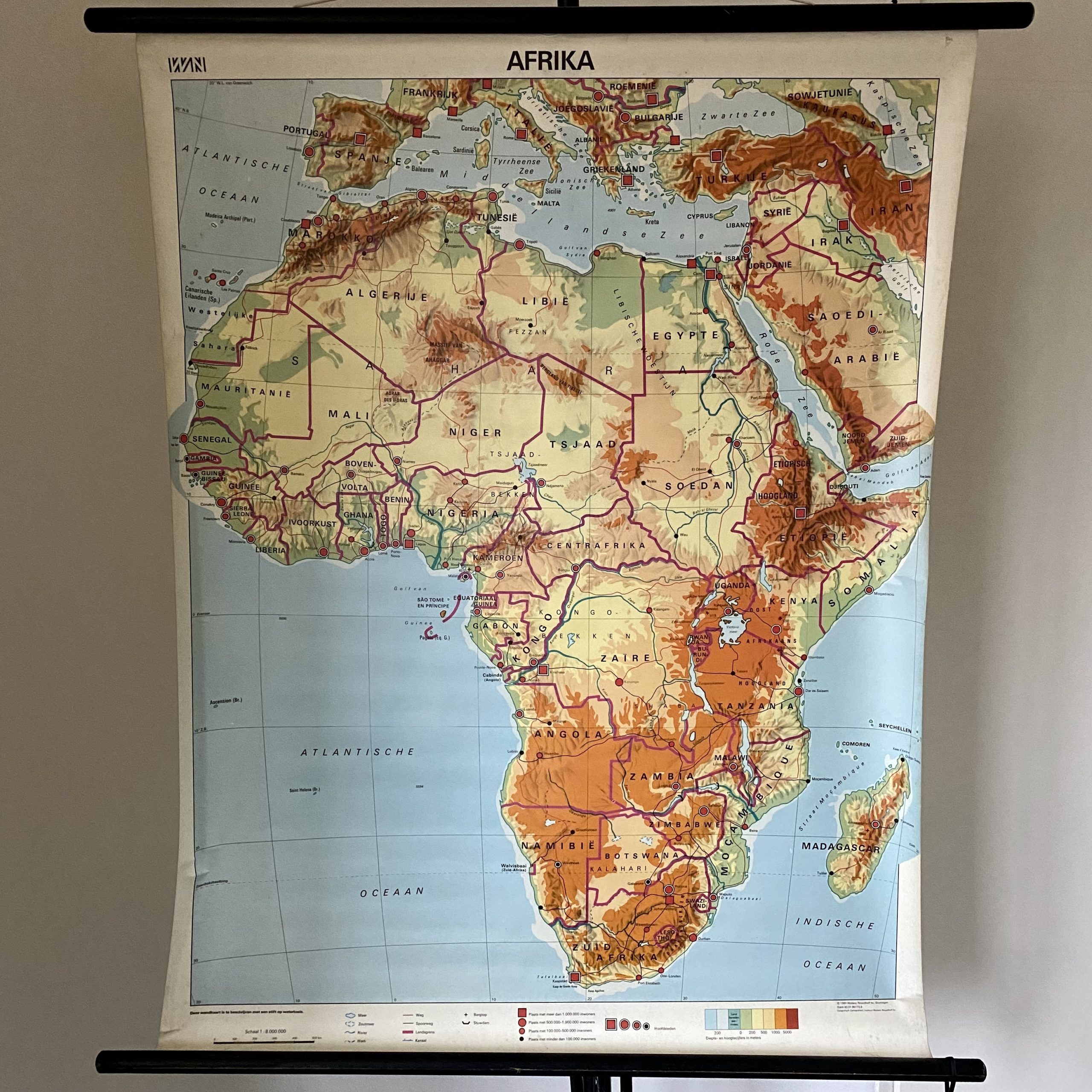 Schoolkaart Afrika Wolters Noordhoff Buitenluchtig