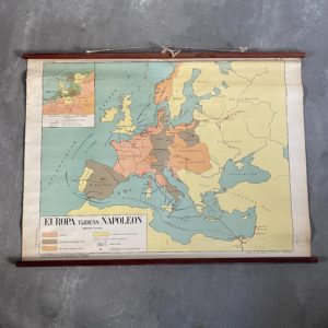 schoolkaart Europa tijdens Napoleon. Grenzen van 1812. Buitenluchtig