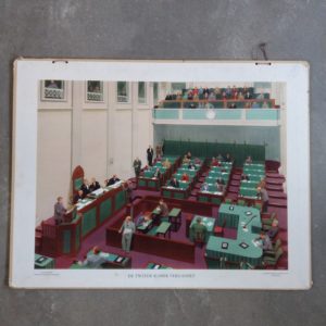 schoolplaat De Tweede Kamer vergadert Rijkspostspaarbank Buitenluchtig