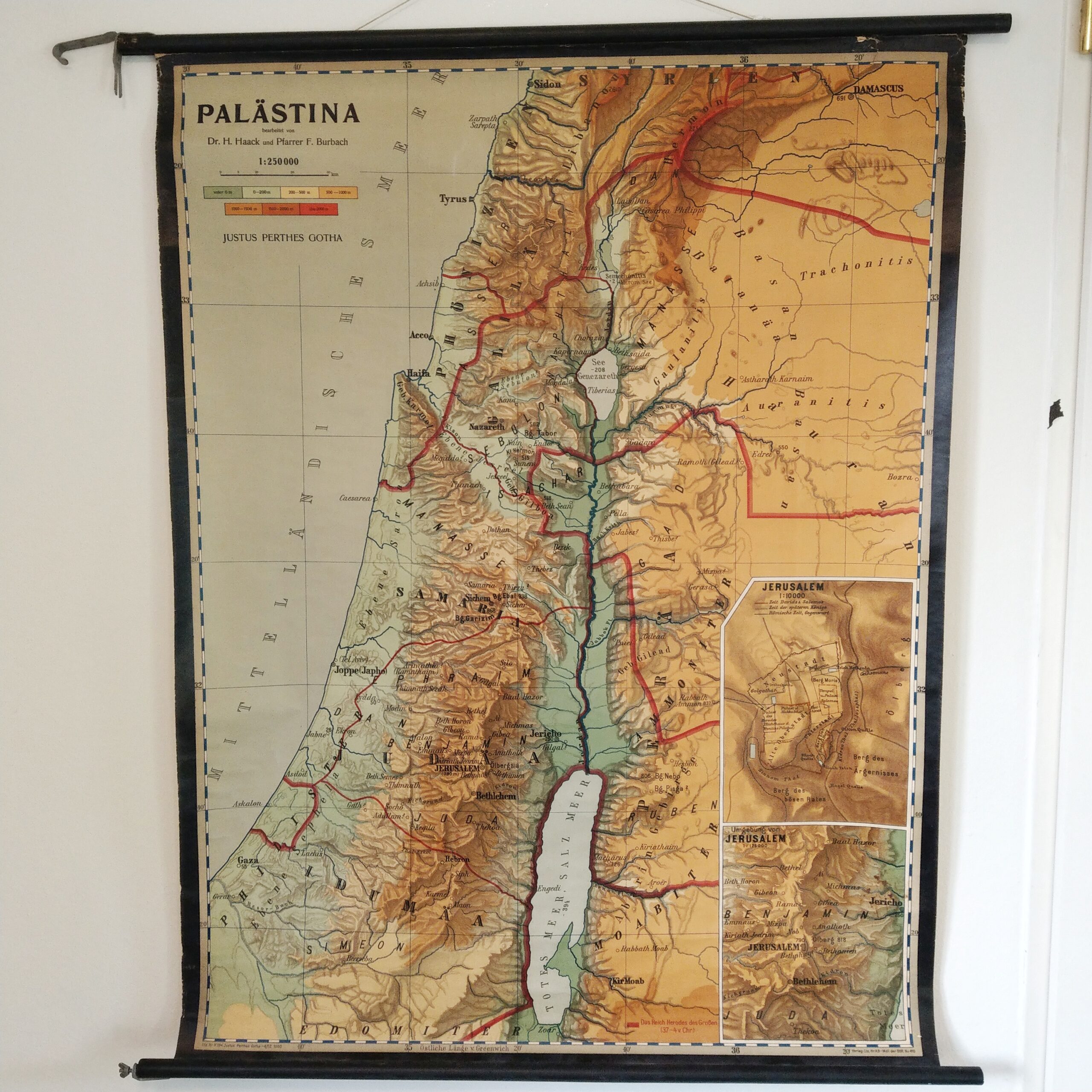 Wandkaart Palästina Israël