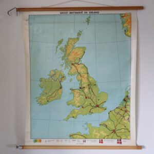 Schoolkaart Groot-Brittannië en Ierland Wolters 1962