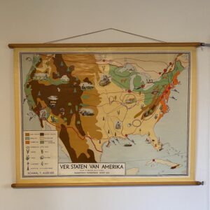 Verenigde Staten van Amerika Bakker en Rusch schoolkaart wandkaart