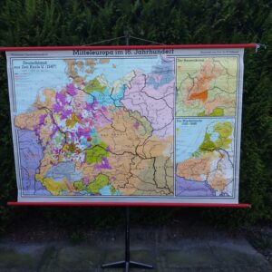 Grote wandkaart Mitteleuropa im 16. Jahrhundert