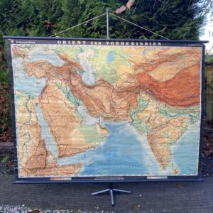 Grote wandkaart van het Midden-Oosten en Zuidwest Azië.